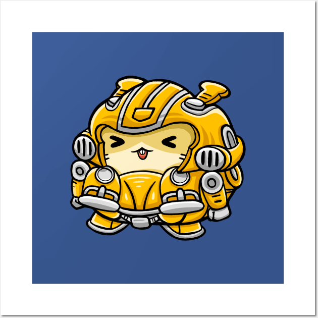 Cute Hamster Robot Costume Wall Art by MEDZ